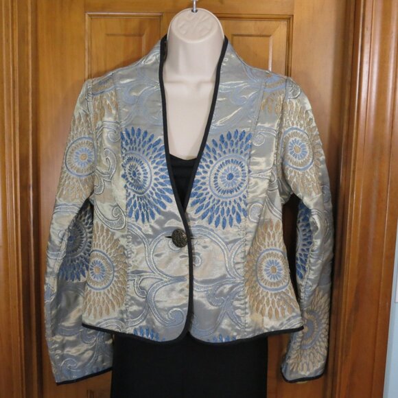 Irresistible Reversibles Blue & Gold Jacket/Blazer Size S/M - Picture 2 of 15